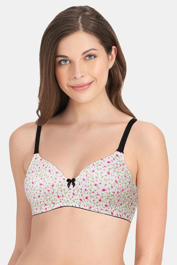 Buy Amante Smooth Dreams Padded Non Wired Full Coverage T-Shirt Bra - Camelia Rose Print