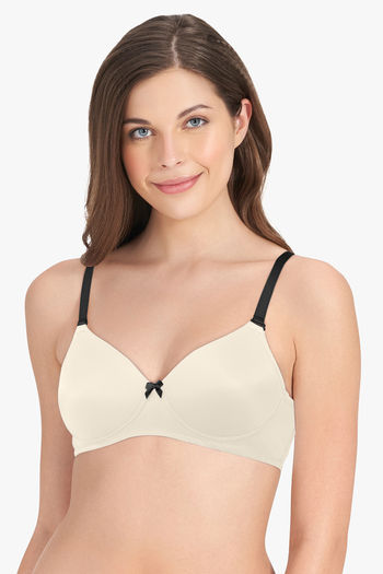 Buy Amante Smooth Dreams Padded Non Wired Full Coverage T-Shirt Bra - Whitesmoke