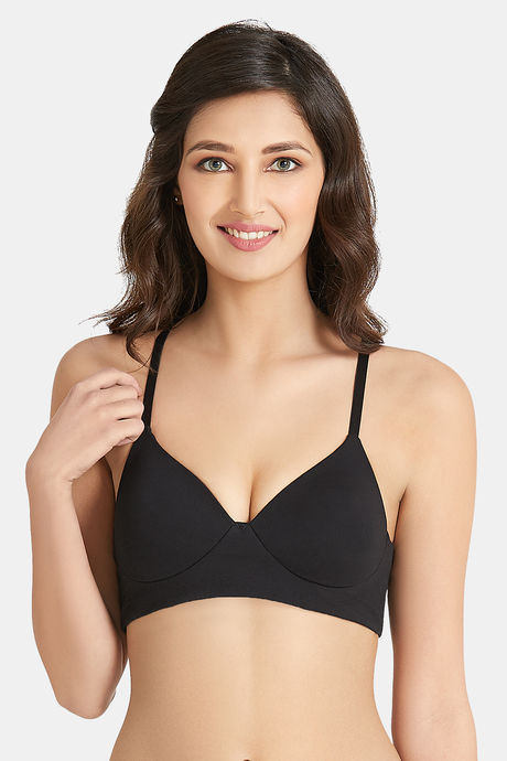 Buy Amante Effortless Elegance Padded Non Wired Full Coverage T-Shirt Bra -  Black at Rs.518 online