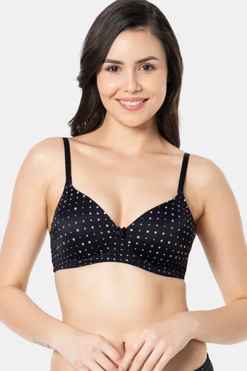 Buy Amante Padded Non Wired Full Coverage T-Shirt Bra - Black Dot Pr at  Rs.995 online