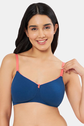 Buy Zivame Cuppa Contrast Padded Sweetheart Neckline Bra- Coral at