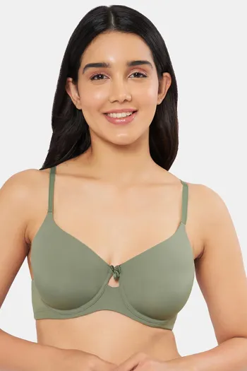 Buy Amante Padded Wired Demi Coverage Push Up Bra - Bottle Green