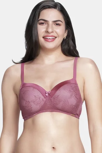 Buy Amante Padded Non Wired Full Coverage Lace Bra - Malaga