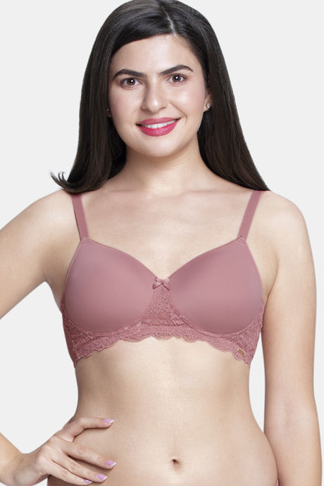 Amante women's seamless lace wings bra online--Neon Pink