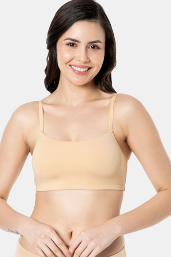 Buy Amante Double Layered Non Wired Full Coverage Cami Bra - Hazelnut