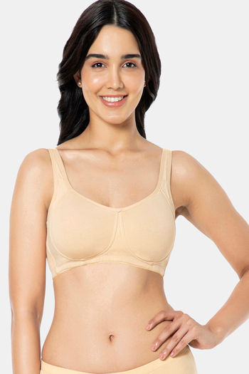 Buy Amante Double Layered Non Wired Full Coverage Support Bra - Hazelnut