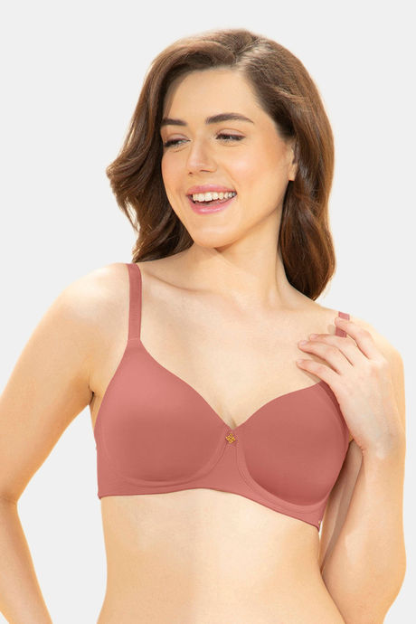 Amante Effortless Bliss Padded Non-Wired Bra - Brick Dust