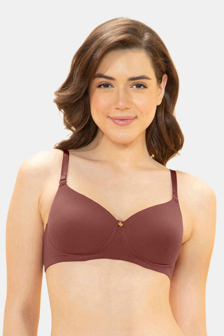 Amante Breathable Easy Padded Wired Cotton Bra - Caramel Nude