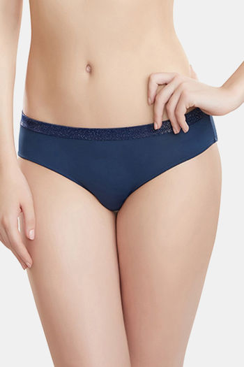 Buy Amante Low Rise 3/4th Coverage Starry Trail Bikini Panty - Midnight Blue