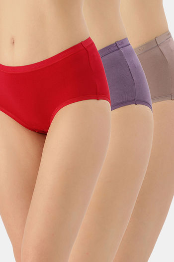 Buy Amante Solid Full Brief Panty (Pack Of 3) - Assorted at Rs.695