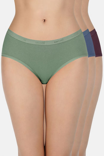 Buy Amante Low Rise Three-Fourth Coverage Hipster Panty (Pack of 3)-  Assorted at Rs.595 online