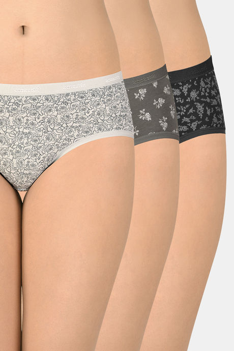 Buy Amante Low Rise Three-Fourth Coverage Hipster Panty (Pack of 3)-  Assorted at Rs.595 online