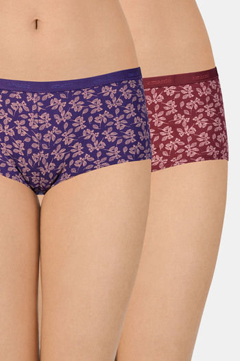 Buy Amante Low Rise Full Coverage Boyshort (Pack of 2) - Blue Maroon