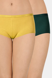 Buy Amante Solid Low Rise Boyshort Panty (Pack Of 2) - Yellow Green