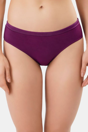 Buy Amante Low Rise Three-Fourth Coverage Bikini Panty - Plum Caspia