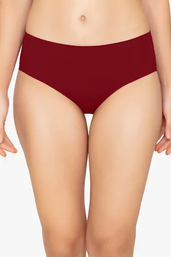 Buy Amante Low Rise Three-Fourth Coverage Hipster Panty - Henna