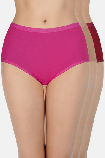 Buy Zivame Anti-Microbial High Rise Full Coverage Tummy Tucker Hipster Panty  (Pack of 2) - Assorted at Rs.400 online