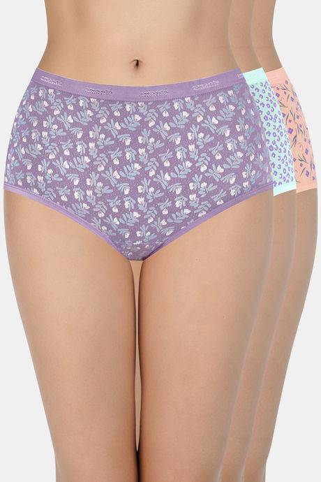 Buy Amante High Rise Full Coverage Hipster Panty (Pack of 3)- Assorted at Rs.745  online