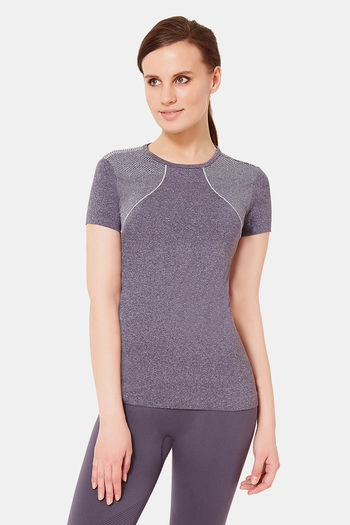 Buy Amante Easy Movement Moisture Wicking Seamless T-Shirt - Grey