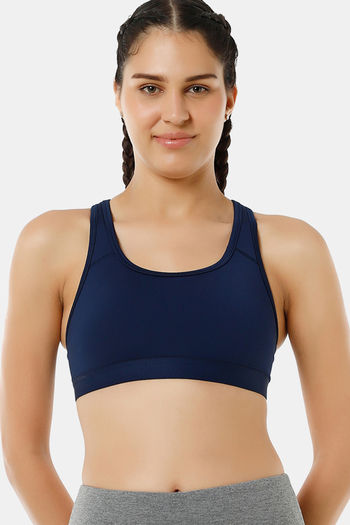 Buy Amante Padded Anti Microbial Sports Bra - Pageant Blue at Rs.895 online