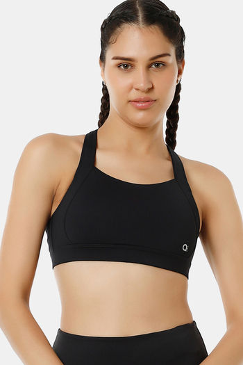 Buy Amante Padded High Impact Anti Microbial Sports Bra - Jet