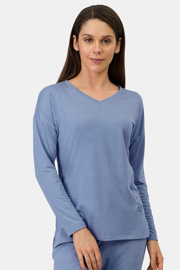 Buy Amante Solid Three Fourth Sleeve Round Neck T Shirt Online
