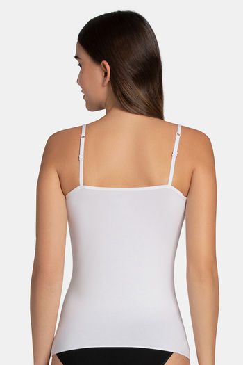 Spaghetti Strap Body Hugging Modal Camisole (Pack of 2) - Nude-White
