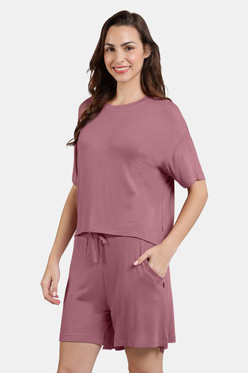 Buy Zivame Maternity Lounge Knit Poly Loungewear Top - Coral Cloud at  Rs.583 online