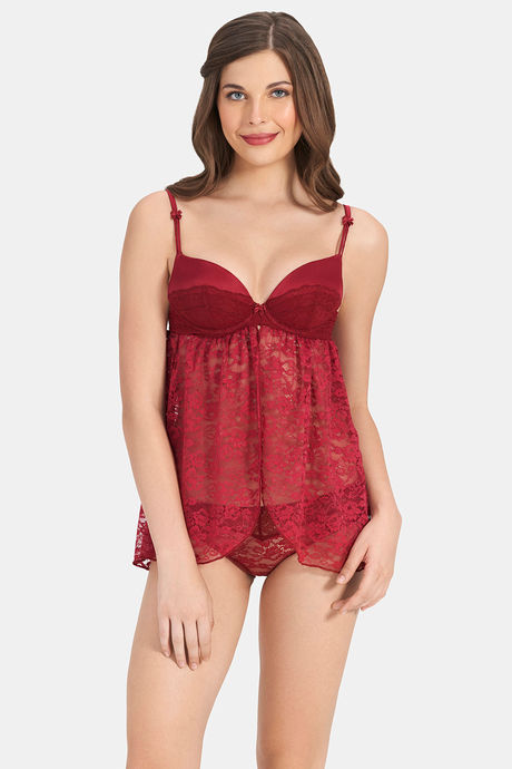 Buy Beautiful Dreamer Padded Wired Balconette Bra, Henna Color Robe