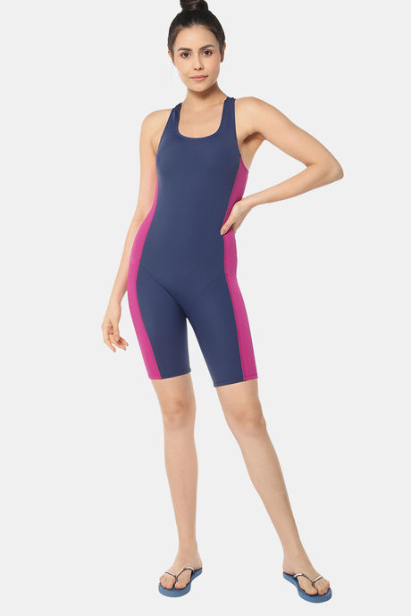 Buy Amante Nylon Elastane Short Bodysuit With Removable Pads