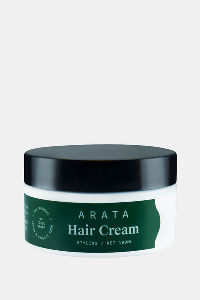 Buy Arata Natural Styling & Hold Hair Cream With Organic Flaxseed & Olive Oil  - 100 GM - White