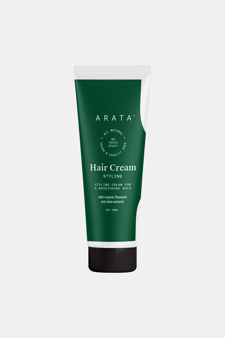 Buy Arata Natural Styling & Hold Hair Cream With Organic Flaxseed & Olive  Oil | All-Natural, Vegan & Cruelty-Free | Styling & Hair Growth Formula For  Men & Women - (50 G)