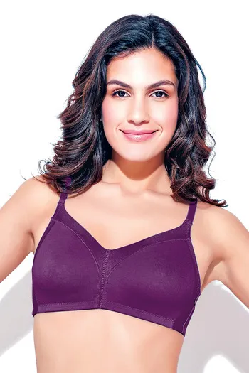 Buy Enamor High Coverage Non Padded Bra-Purple at Rs.649 online