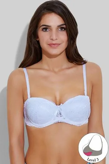 Buy Zivame All That Lace Explosive Pushup Strapless Bra- White at