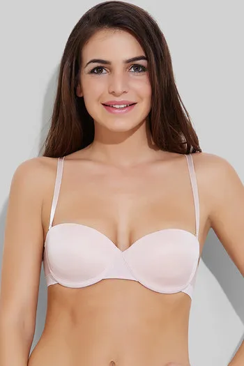 Buy Zivame Wear Me Everyday Padded Wired Medium Coverage Strapless Bra-Skin  at Rs.995 online