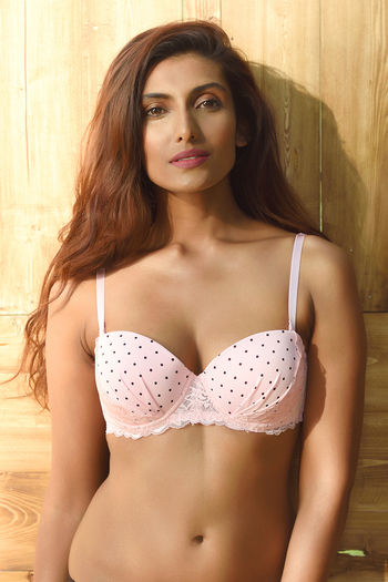 Buy Zivame Cuppa Contrast Gentle Pushup Strapless Bra- Pink at Rs