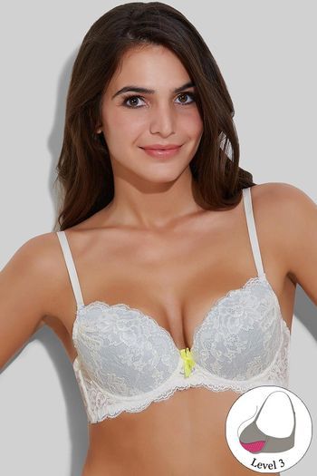 Buy Zivame Floral Lace Explosive Pushup Bra - Ivory at Rs.945 online