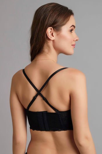 Buy Zivame All That Lace Push Up Wired Low Coverage Strapless Bra-Black at  Rs.895 online