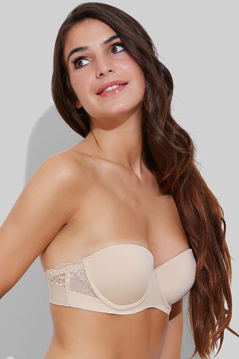 Buy Zivame Laser Wings Smooth Moderate Pushup Strapless Bra- Skin at Rs.995  online