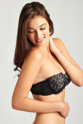 Zivame Cuppa Contrast Gentle Push Up Bra With Balconette  Neckline-GreyNCherry