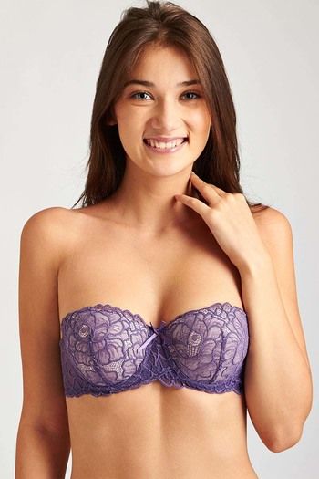 Buy Zivame All That Lace Explosive Pushup Strapless Bra- White at Rs.995  online