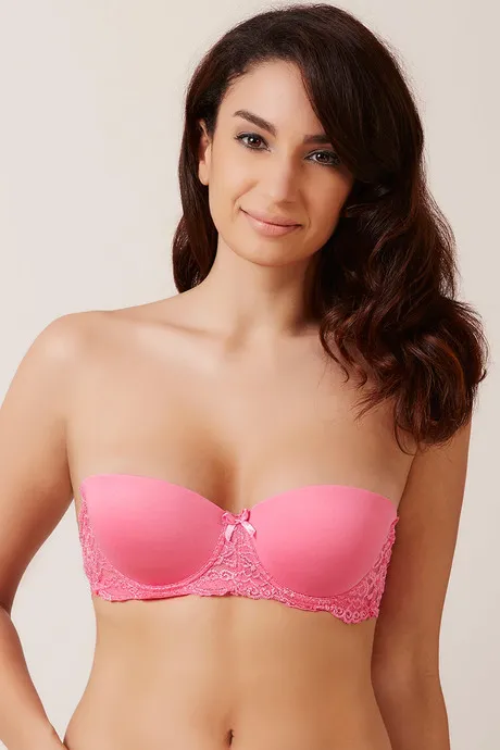Buy Zivame Pushup Strapless Bra with Thong Panty- Pink at Rs.1390 online