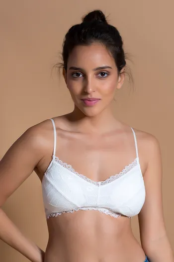 Zivame Made To Layer Non Padded Non Wired Medium Coverage Bralette -White