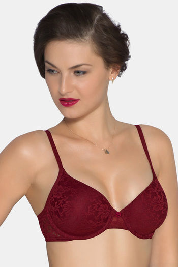 Buy Amante Padded Wired Low Coverage Push-Up Bra - Spanish Red at Rs.1495  online
