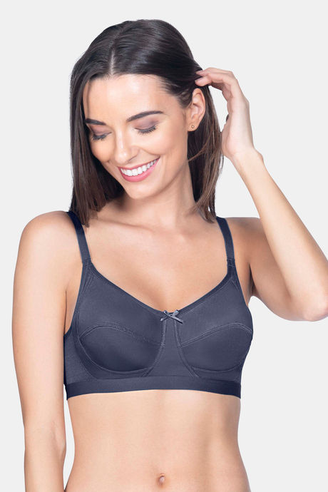 Buy Amante Women Solid Double Layered Non Padded Non-Wired Full Coverage  Seamless Fleece-Lined Cups, Better Concealment, Broad Cushioned Straps  Elegant Super Support Bra - BRA78001 (Black) (34C) at