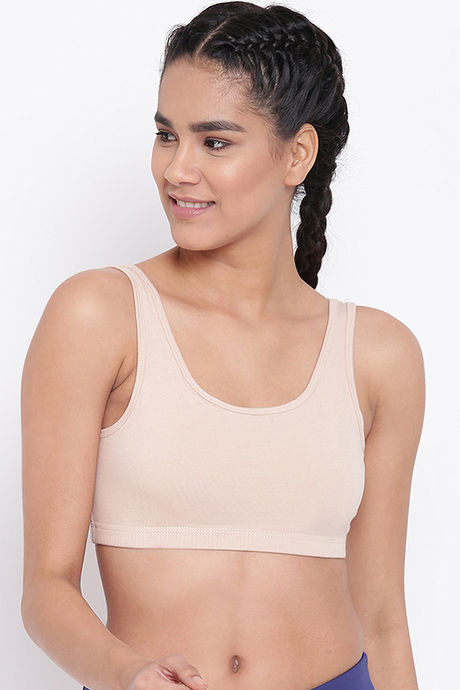 Buy Brag Teens Double Layered Wirefree Bra - Skin at Rs.299 online