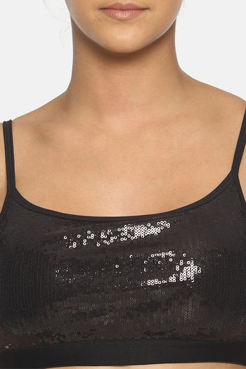 Buy Brag Teens Sequin Bustier Bra Top With Removable Cookie - Black at  Rs.999 online