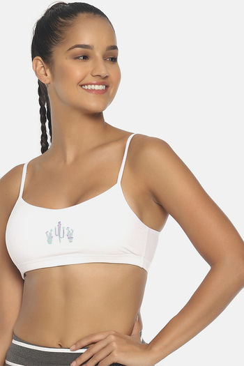 Buy Enamor Double Layered Wirefree Bralette - White at Rs.349 online