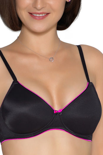 Buy Amante Soft Padded Full Coverage Non Wired Bra-Black at Rs.1045 online