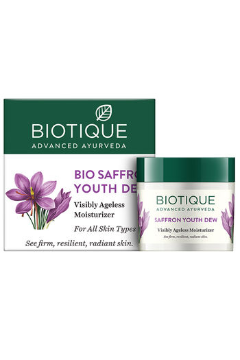 Buy Biotique Bio Saffron Youth Dew Visibly Ageless Moisturizer for All Skin Types 50 gm